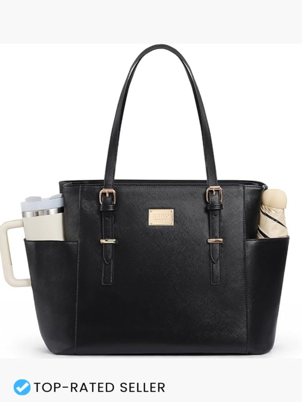 Vintage Leather Laptop Tote Bag Women Work Bag 17.3 Inch Office Briefcase